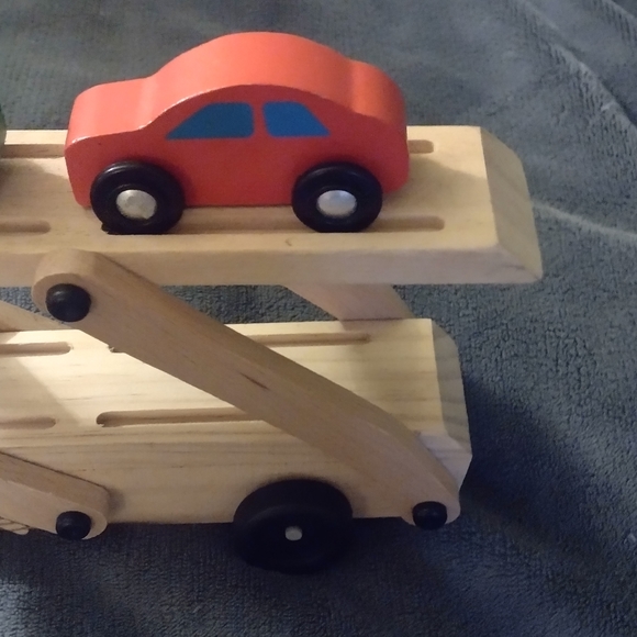 Melissa and Doug car carrier and two cars. - Picture 5 of 5